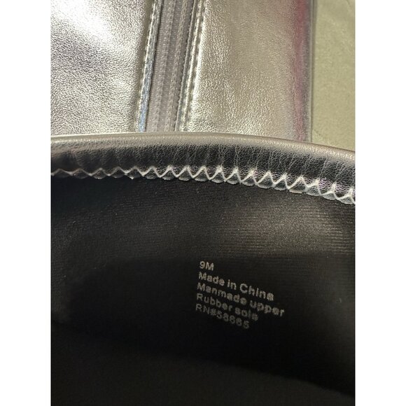 Open Edit Silver Sequin Tall Stiletto Knee Boots Pointed Toe 9 M NEW - Picture 11 of 11